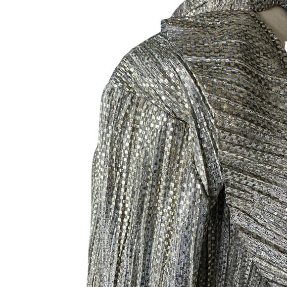 SABINA MUSAYEV Gray Gold Patterned Mini Dress Women's Size XS Night Out Glam - Picture 4 of 8